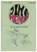 The Jimi Hendrix Experience 1967 Autographed Jaguar Club Handbill (Germany)