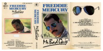 Freddie Mercury Autographed Mr Bad Guy Cassette Inlay (UK)