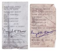 Ray Davies 2000 Signed Receipts (UK)