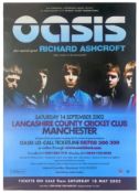 Oasis 2002 Lancashire County Cricket Club Concert Poster (UK)