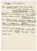 Ginger Baker Handwritten Notes (UK)