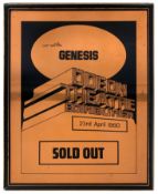 Genesis 1980 Odeon Theatre Copper Framed Poster (UK)