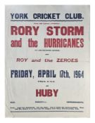 Rory Storm And The Hurricanes York Cricket Club Concert Poster (UK)