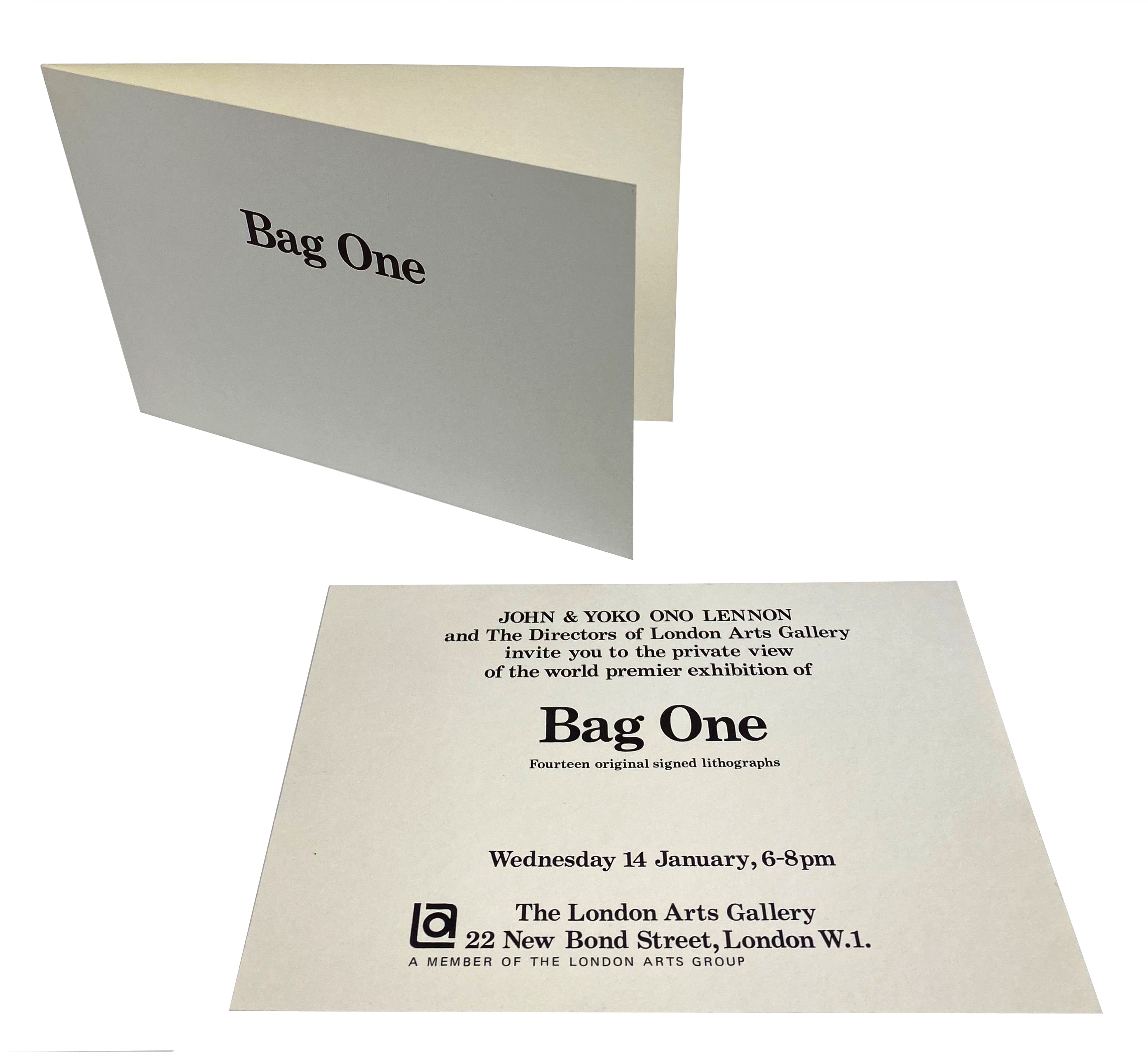 John Lennon & Yoko Ono 1970 Bag One Premiere Invitation & Holder John Peel Collection (UK) - Image 3 of 3