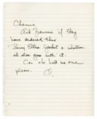 Olivia Harrison Handwritten Note (UK)