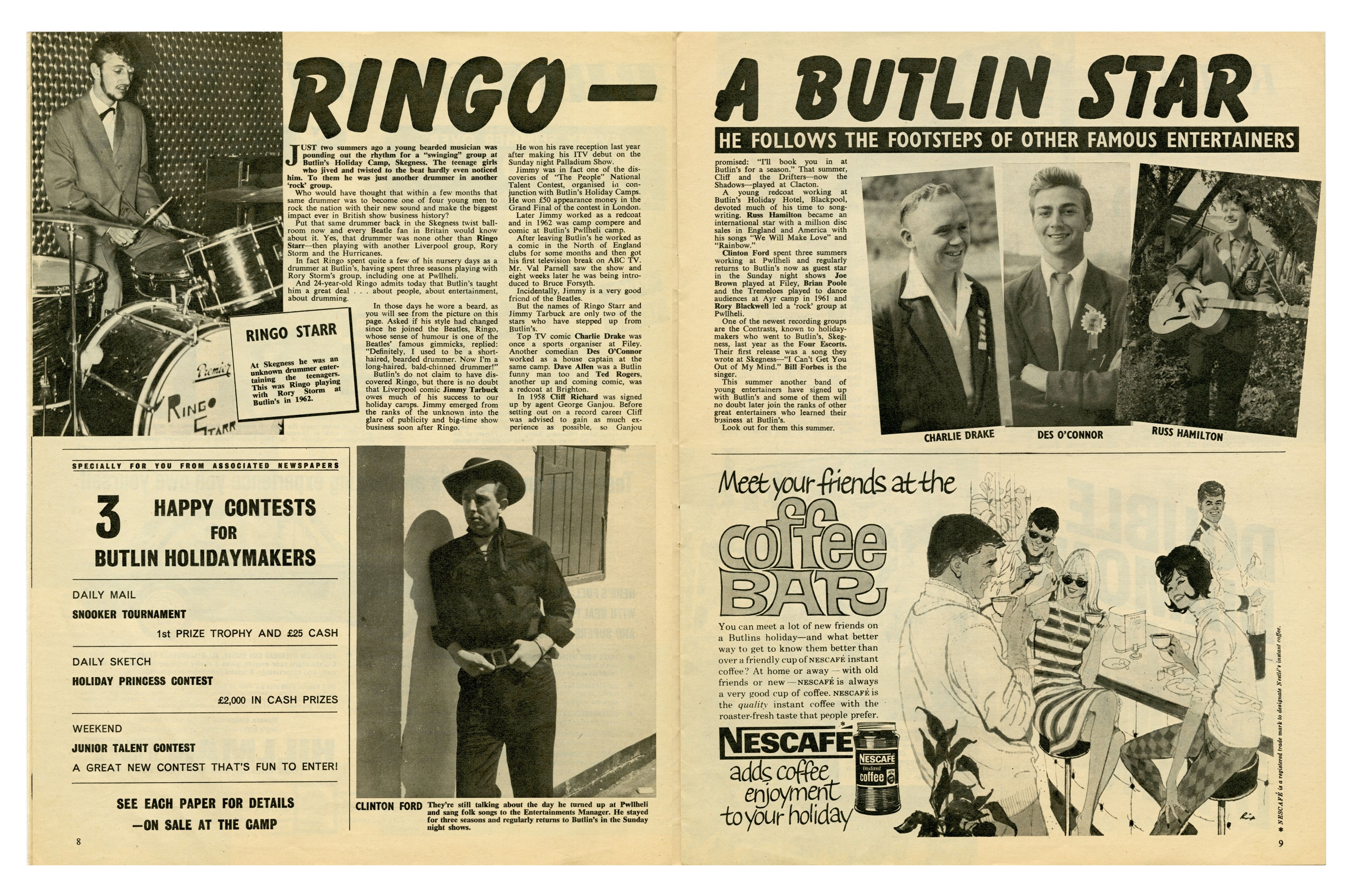 Ringo Starr Related 1964 Butlins Pwllheli Programme (UK) - Image 2 of 2