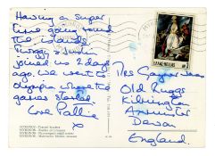 Pattie Boyd Handwritten Postcard To Her Mother 1968 (UK)