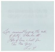 Olivia Harrison Handwritten Christmas Card (UK)