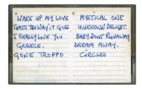 George Harrison Handwritten Inlay for Gone Troppo Tape Cassette (UK)
