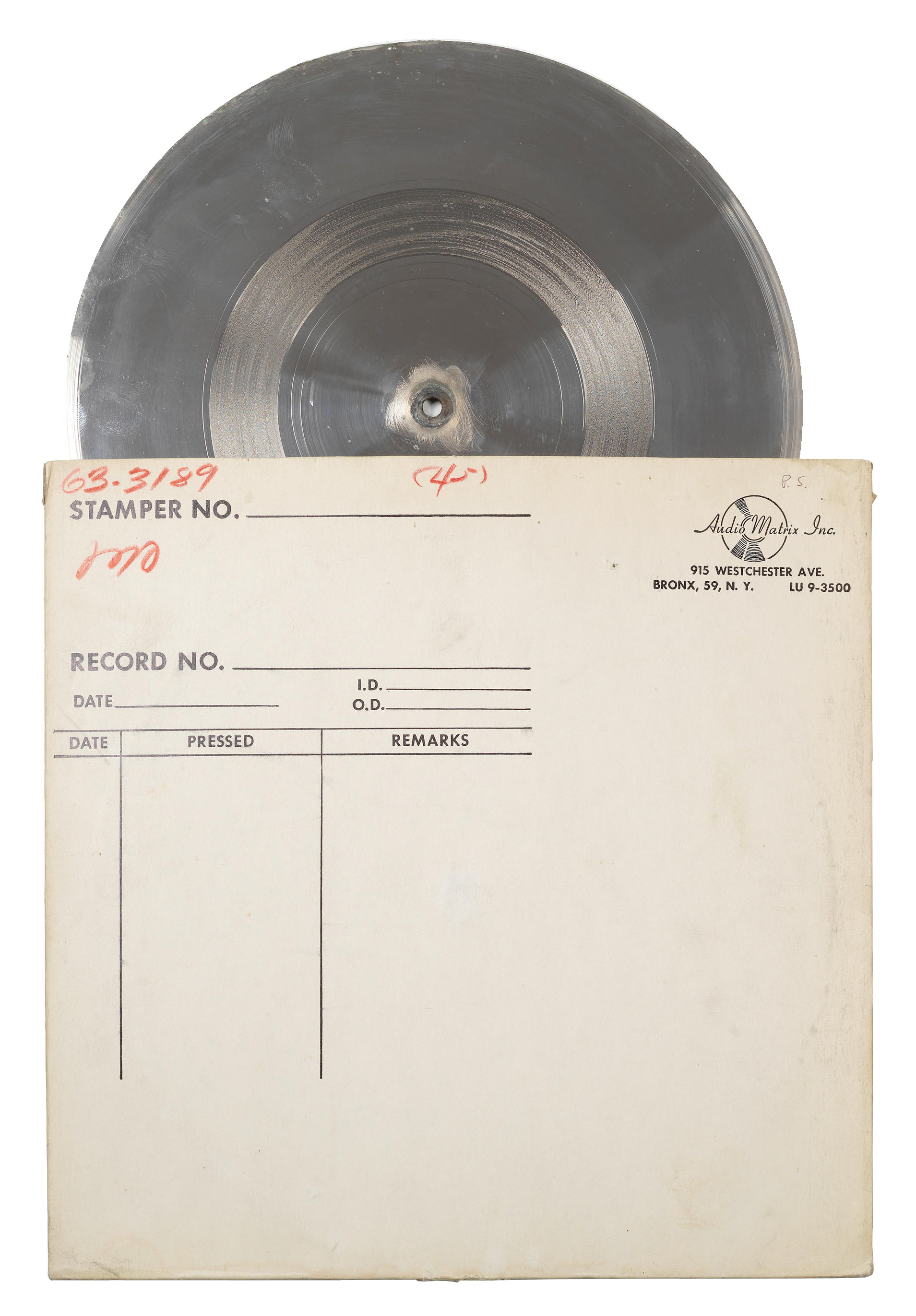 The Beatles Love Me Do / PS I Love You 1964 Metal Master Discs (USA) - Image 2 of 2