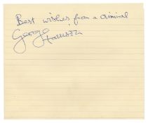 George Harrison Best Wishes From A Criminal 1969 Autograph (UK)