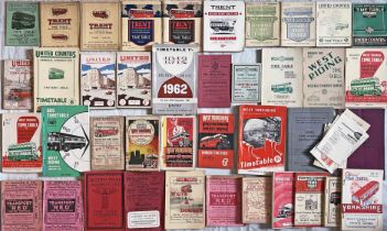 Large quantity (40) of 1920s onwards bus TIMETABLE etc BOOKLETS (+ a handful of leaflets) from