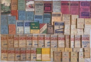 Very large quantity (66) of mainly 1920s-40s road & rail TIMETABLE BOOKLETS, mostly though not