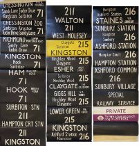 1980 London Transport DESTINATION BLIND for a BL type at Kingston (K) garage dated 8.9.80 and