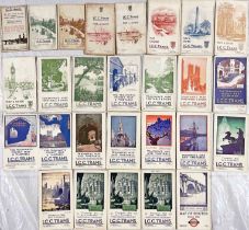 Large quantity (27) of LCC Tramways POCKET MAPS dated from Spring 1918 to November 1933 (Issued by