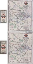 Pair of 1928 London Underground POCKET MAPS of the Electric Railways of London "What to see and