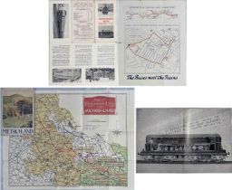 Selection (3) of 1920s Metropolitan Railway items comprising c1925 fold-out-leaflet 'Watford's New