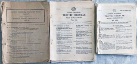 Large quantity (200+) of London Transport TRAFFIC CIRCULARS for Tramways/Trams & Trolleybuses,