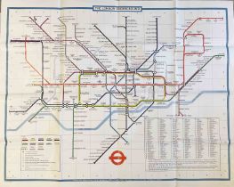 1979 London Underground quad-royal POSTER MAP designed by Paul Garbutt with date-code 3/79. Shows