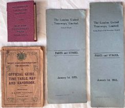 Selection (4) of London Tramways ephemera comprising 1906 West Ham Corporation Tramways OFFICIAL