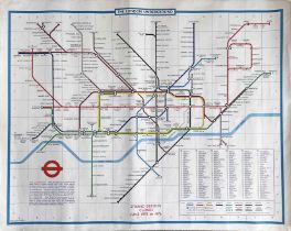 1973 London Underground quad-royal POSTER MAP designed by Paul Garbutt with date-code 4/73 June