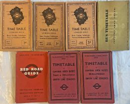 Selection (7) of 1930s and 1950s London Transport TIMETABLE BOOKLETS comprising London Area editions