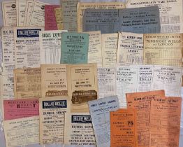 Bundle of 35 1930/31 London coach TIMETABLE LEAFLETS & CARDS from independent operators. A wide