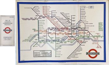 1933 first edition of the H.C. Beck London Underground diagrammatic, card POCKET MAP with the famous