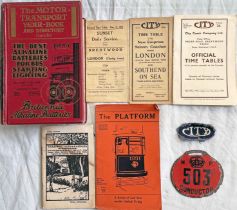 Assortment (8 items) of bus/tram ephemera incl 1931-2 Garcke's Motor Transport Year Book, early