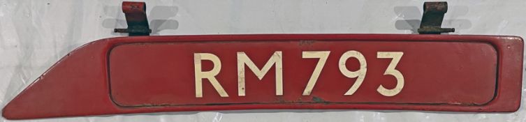 London Transport Routemaster BONNET FLEETNUMBER PLATE from RM 793. The original RM 793 entered