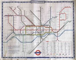 1969 (March) London Underground quad-royal POSTER MAP designed by Paul Garbutt with date code 4/