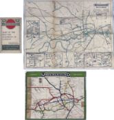 Pair of early London Underground MAPS comprising undated, c1915 edition "all about the System and