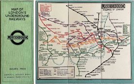 c1928/9 London Underground linen-card POCKET MAP from the Stingemore-designed series of 1925-32.