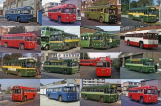 Very large quantity (c330) of Kodachrome/Ektachrome 35mm original COLOUR SLIDES of RF-type buses &