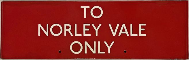 London Transport bus stop enamel Q-PLATE 'To Norley Vale only'. This was located on the Alton East