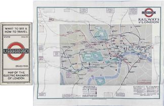 1924 London Underground POCKET MAP of the Electric Railways of London "What to see and how to