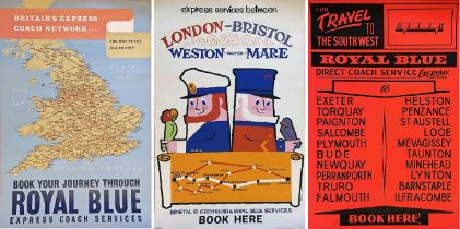 Selection (3) of c1960s double-crown size Royal Blue COACH POSTERS comprising 'Britain's Express