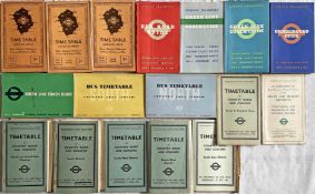 Good quantity (17) of 1930s (10) and 1950/60s (7) London Transport TIMETABLE BOOKLETS. The former