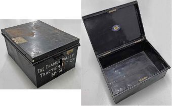 Thames Valley Traction Co Ltd tin DEED BOX (TRUNK), estimated c1930s and would have been used for