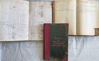 Three early 20th-century hardbound LEDGERS of LONDON BUS DRIVER/CONDUCTOR RECORDS comprising