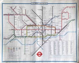 1977 London Underground quad-royal POSTER MAP designed by Paul Garbutt with date-code 10/77 No 1