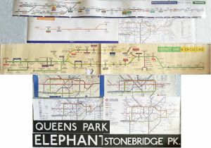 Selection (10) of London Underground CAR DIAGRAMS & DESTINATION SIGNS comprising diagrams: