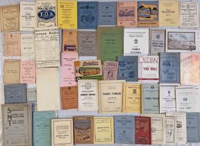 Large quantity (50) of 1920s onwards bus, trolleybus & tram TIMETABLE etc BOOKLETS & PAMPHLETS