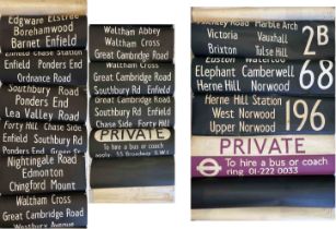 Pair of London Transport DESTINATION BLINDS comprising a 'KK' (intermediate box) for a DMS at