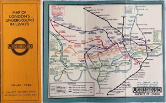 1932 "Stingemore" linen-card London Underground POCKET MAP, the very last issue before the switch to