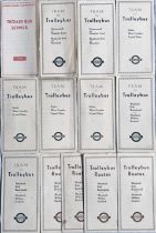 Selection (13) of 1930s LUT/London Transport tram-to-trolleybus conversion LEAFLETS comprising the