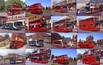 Very large quantity (c380) of 35mm original COLOUR SLIDES of London & immediate surrounds buses
