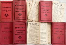 Selection (6) of 1930s onwards London Transport Officials' TIMETABLE BOOKLETS (Inspectors' "Red