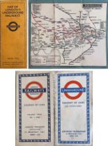 Selection (3) of London Underground POCKET MAPS comprising a June 1927 Stingemore linen-card issue