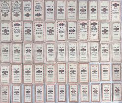 Large quantity (55) of LGOC London BUS POCKET MAPS dated from March 1929 to No 2, 1934 (the last few